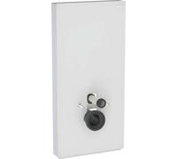 Geberit Monolith PLUS módulo sanitario para WC suspendido, 101cm, conexión de agua lateral, con tubo de conexión, 131.222.TD.7, Color: Vidrio blanco / aluminio cepillado