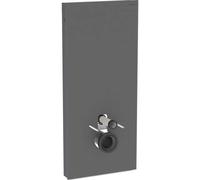 Geberit Monolith PLUS módulo sanitario para WC suspendido, 114cm, conexión de agua trasera central, con tubo de conexión, 131231CD7, Color: Vidrio negro / aluminio cepillado negro - CM