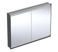 Geberit ONE - Armario con espejo 120x90x15 cm, con iluminación LED, 2 puertas,empotrado,negro mate 505.805.00.7
