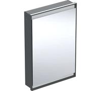 Geberit ONE - Armario con espejo con iluminación LED, 60x90x15 cm, empotrado, bisagras a la derecha, negro mate 505.801.00.7