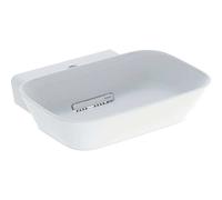 Geberit ONE - Lavabo sobre encimera 50x43x15 cm, rebosadero oculto, orificio para grifo, desagüe horizontal, blanco mate 505.053.00.1