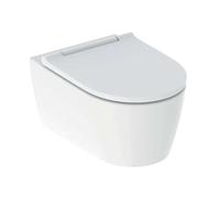 Geberit One taza de inodoro con asiento de cierre suave suspendido sin reborde con descarga de remolino blanco mate 500.202.JT.1