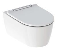 Geberit ONE - Inodoro suspendido con asiento softclose, TurboFlush, KeraTect, blanco/cromo 500.202.01.1