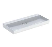 Geberit ONE - Lavabo 105x48x14 cm, rebosadero oculto, con orificio para grifo, desagüe horizontal, KeraTect, blanco 505.046.00.1