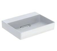Geberit ONE - Lavabo 50x41x14 cm, rebosadero oculto, sin orificio para grifo, desagüe horizontal, KeraTect, blanco 505.018.00.1