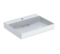 Geberit ONE - Lavabo 60x48x14 cm, rebosadero oculto, con orificio para grifo, desagüe horizontal, KeraTect, blanco 505.034.00.1