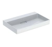 Geberit ONE - Lavabo 75x48x14 cm, rebosadero oculto, sin orificio para grifo, desagüe horizontal, KeraTect, blanco 505.035.00.1