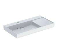 Geberit ONE - Lavabo 90x48x14 cm, rebosadero oculto, con orificio para grifo, desagüe horizontal, KeraTect, blanco 505.039.00.1