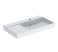 Geberit ONE - Lavabo 90x48x14 cm, rebosadero oculto, con orificio para grifo, desagüe horizontal, KeraTect, blanco 505.043.00.1