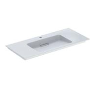 Geberit ONE - Lavabo de mueble 105x48x13 cm, rebosadero oculto, con orificio para grifo, desagüe horizontal, KeraTect, blanco 505.015.00.1