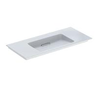 Geberit ONE - Lavabo de mueble 105x48x13 cm, rebosadero oculto, sin orificio para grifo, desagüe horizontal, KeraTect, blanco 505.014.00.1