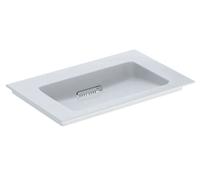 Geberit ONE - Lavabo de mueble 75x48x13 cm, rebosadero oculto, sin orificio para grifo, desagüe horizontal, KeraTect, blanco 505.003.00.1