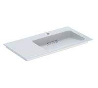 Geberit ONE - Lavabo de mueble 90x48x13 cm, rebosadero oculto, con orificio para grifo, desagüe horizontal, KeraTect, blanco 505.009.00.1