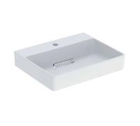 Geberit ONE - Lavabo sobre encimera 50x41x14 cm, rebosadero oculto, orificio para grifo, desagüe horizontal, blanco mate 505.026.00.1