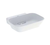 Geberit ONE - Lavabo sobre encimera 50x43x15 cm, rebosadero oculto, orificio para grifo, desagüe horizontal, blanco mate 505.053.00.1
