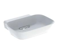 Geberit ONE - Lavabo sobre encimera 50x43x15 cm, rebosadero oculto, sin orificio para grifo, desagüe horizontal, KeraTect, blanco 505.050.00.1