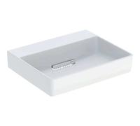 Geberit ONE - Lavabo sobre encimera 50x41x14 cm, rebosadero oculto, sin orificio para grifo, desagüe horizontal, KeraTect, blanco 505.023.00.1
