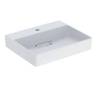 Geberit ONE - Lavabo sobre encimera 50x41x14 cm, rebosadero oculto, orificio para grifo, desagüe horizontal, blanco mate 505.026.00.1