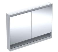 Geberit ONE - Mueble con espejo con iluminación LED, 120x90x15 cm, 2 puertas, con nicho, empotrable, aluminio 505.825.00.1
