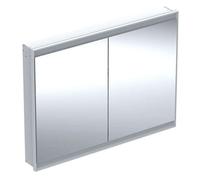 Geberit ONE - Mueble con espejo con iluminación LED, 120x90x15 cm, 2 puertas, empotrable, aluminio 505.805.00.1