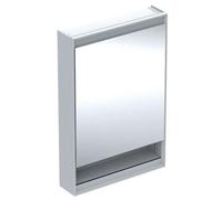 Geberit ONE - Mueble con espejo con iluminación LED, 60x90x15 cm, bisagras a la derecha, con nicho, aluminio 505.831.00.1