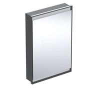 Geberit ONE - Mueble con espejo con iluminación LED 60x90x15 cm, bisagras a la izquierda,empotrado,negro mate 505.800.00.7