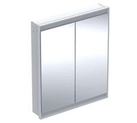 Geberit ONE - Mueble con espejo con iluminación LED, 75x90x15 cm, 2 puertas, empotrable, blanco 505.802.00.2