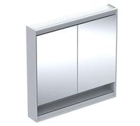 Geberit ONE - Mueble con espejo con iluminación LED, 90x90x15 cm, 2 puertas, con nicho, blanco 505.833.00.2