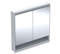 Geberit ONE - Mueble con espejo con iluminación LED, 90x90x15 cm, 2 puertas, con nicho, empotrable, blanco 505.823.00.2