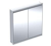 Geberit ONE - Mueble con espejo con iluminación LED, 90x90x15 cm, 2 puertas, empotrable, aluminio 505.803.00.1