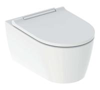 Geberit One taza de inodoro con asiento de cierre suave suspendido sin reborde con descarga de remolino blanco 500.202.01.1
