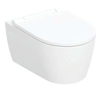 Geberit One taza de inodoro con asiento de cierre suave suspendido sin reborde con descarga de remolino blanco mate 500.202.JT.1