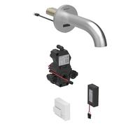 Geberit Piave grifo de lavabo, proyección 170mm, con mezclador, funcionamiento a pilas, para caja funcional empotrada, 116264SN1, Color: Ã?ptica Acero inoxidable/bruÃ±ido, con revestimiento fÃ¡cil de 