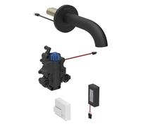 Geberit Piave grifo de lavabo, proyección 170mm, con mezclador termostático, funcionamiento a pilas, para caja de función empotrada, 116268141, Color: revestimiento negro mate, fácil de limpiar - CM