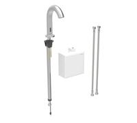 Geberit Piave - Grifo electrónico de lavabo, alimentación por batería, easy to clean, acero inoxidable cepillado 116.164.SN.1