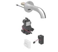 Geberit Piave - Grifo electrónico para lavabo empotrado, alimentación por red, fácil de limpiar, acero inoxidable cepillado 116.282.SN.1