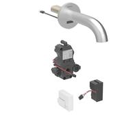 Geberit Piave - Grifo electrónico para lavabo empotrado, alimentación por red, fácil de limpiar, acero inoxidable cepillado 116.262.SN.1