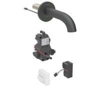 Geberit Piave - Grifo electrónico para lavabo empotrado, alimentación por red, fácil de limpiar, negro mate 116.262.14.1