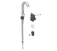 Geberit Piave - Grifo electrónico termostático para lavabo, alimentación por red, fácil de limpiar, acero inoxidable cepillado 116.187.SN.1