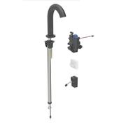 Geberit Piave - Grifo electrónico termostático para lavabo, alimentación por red, fácil de limpiar, negro mate 116.187.14.1