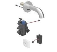 Geberit Piave - Grifo electrónico termostático para lavabo empotrado, alimentación a red, fácil de limpiar, acero inoxidable cepillado 116.267.SN.1