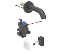 Geberit Piave - Grifo electrónico termostático para lavabo empotrado, alimentación a red, fácil de limpiar, negro mate 116.267.14.1