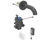 Geberit Piave - Grifo electrónico termostático para lavabo empotrado, alimentación por batería, fácil de limpiar, negro mate 116.288.14.1