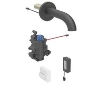 Geberit Piave - Grifo electrónico termostático para lavabo empotrado, alimentación por batería, fácil de limpiar, negro mate 116.268.14.1