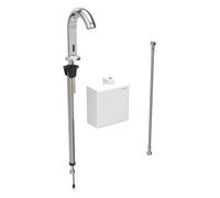 Geberit Piave mezclador de lavabo, 167 mm de proyección, sin mezclador, funcionamiento generador, con caja de funciones de montaje en superficie, 116.165.21.1, Color: cromado brillante