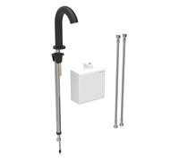 Geberit Piave mezclador de lavabo, 167mm de proyección, con mezclador, funcionamiento generador, con caja de función montada en superficie, 116166141, Color: revestimiento negro mate, fácil de limpiar