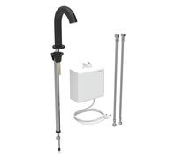 Geberit Piave mezclador de lavabo, 167mm de proyección, funcionamiento por red, con mezclador termostático, con caja de funciones de montaje en superficie, 116.167.14.1, Color: revestimiento negro mat
