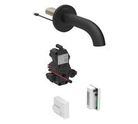 Geberit Piave - Grifo electrónico para lavabo empotrado, alimentación por generador, fácil de limpiar, negro mate 116.266.14.1
