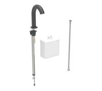 Geberit Piave - Válvula de fregadero electrónica, para agua fría, alimentada por generador, fácil de limpiar, Bluetooth, negro mate 116.165.14.1