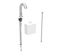 Geberit Piave - Válvula de lavabo electrónica, alimentación por batería, easy to clean, acero inoxidable cepillado 116.163.SN.1